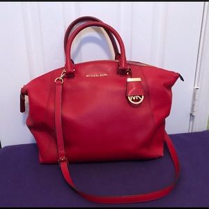 Michael Kors Large Purse - Red with gold
